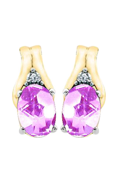 October Birthstone Earring with Diamond Accent set in 10k Yellow gold 84191020