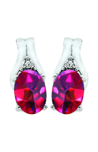 July Birthstone Earring with Diamond Accent set in 10K White Gold 84190710