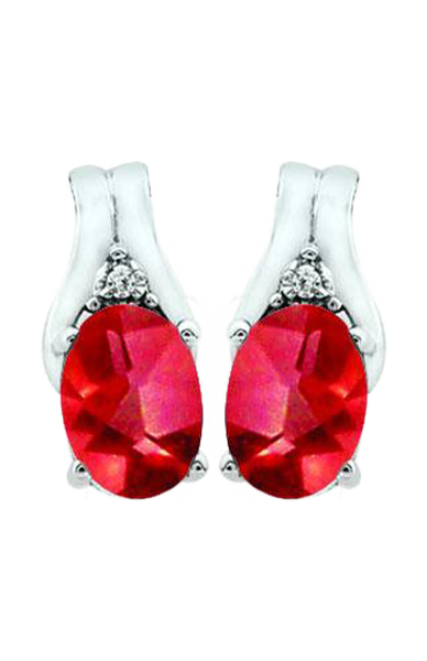 June Birthstone Earring with Diamond Accent set in 10K White Gold 84190610