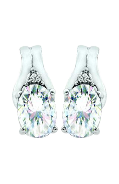 April Birthstone Earring with Diamond Accent set in 10K White Gold 84190410