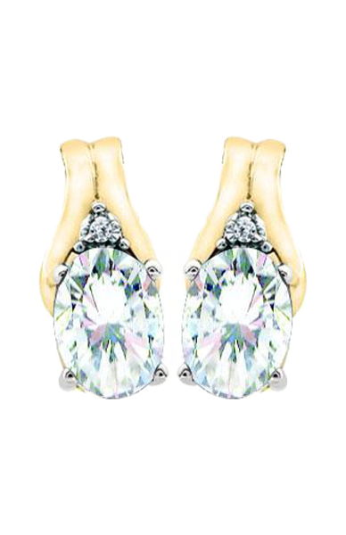 April Birthstone Earring with Diamond Accent set in 10k Yellow gold 84190420