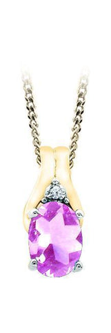 October Birthstone Pendant with Diamond Accent set in 10K Yellow gold