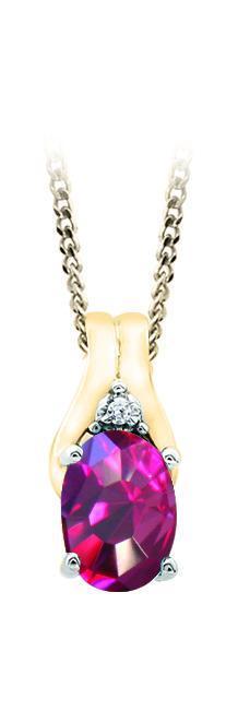 July Birthstone Pendant with Diamond Accent set in 10K Yellow gold