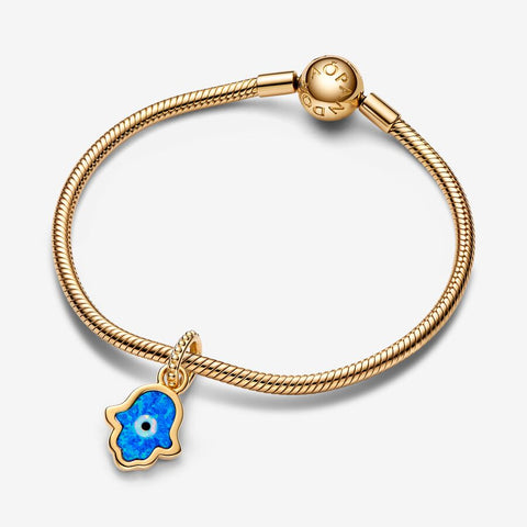 Pandora Opalescent Blue Hamsa Hand Dangle Charm