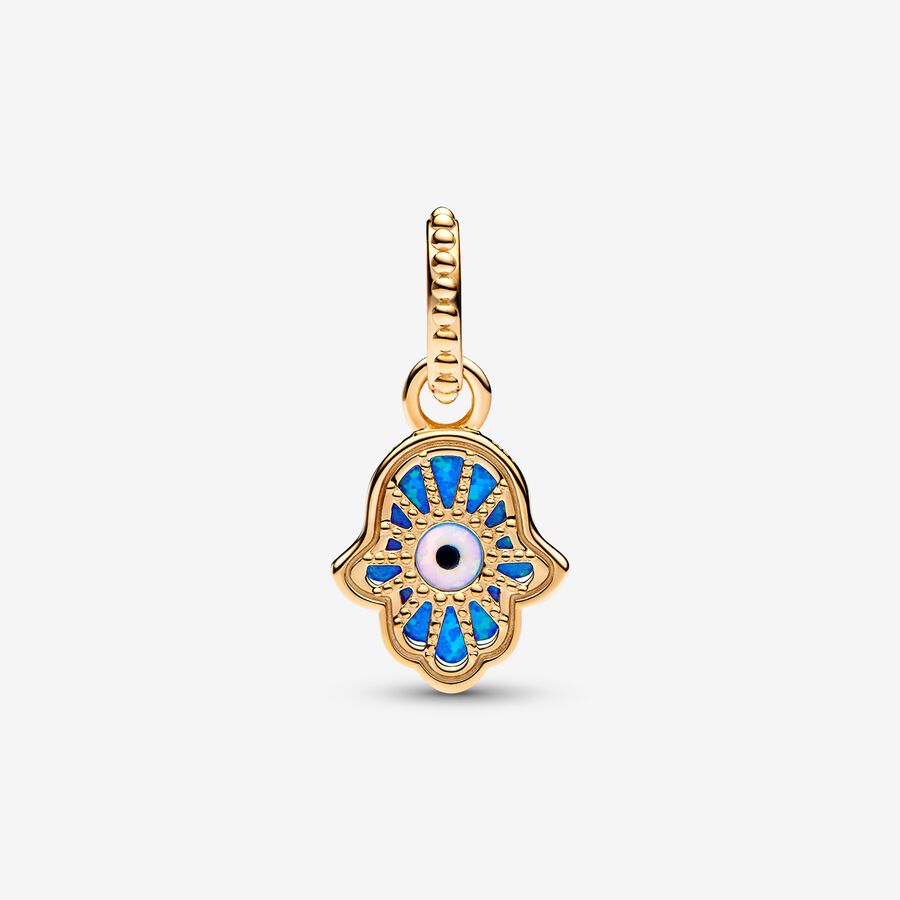 Pandora Opalescent Blue Hamsa Hand Dangle Charm