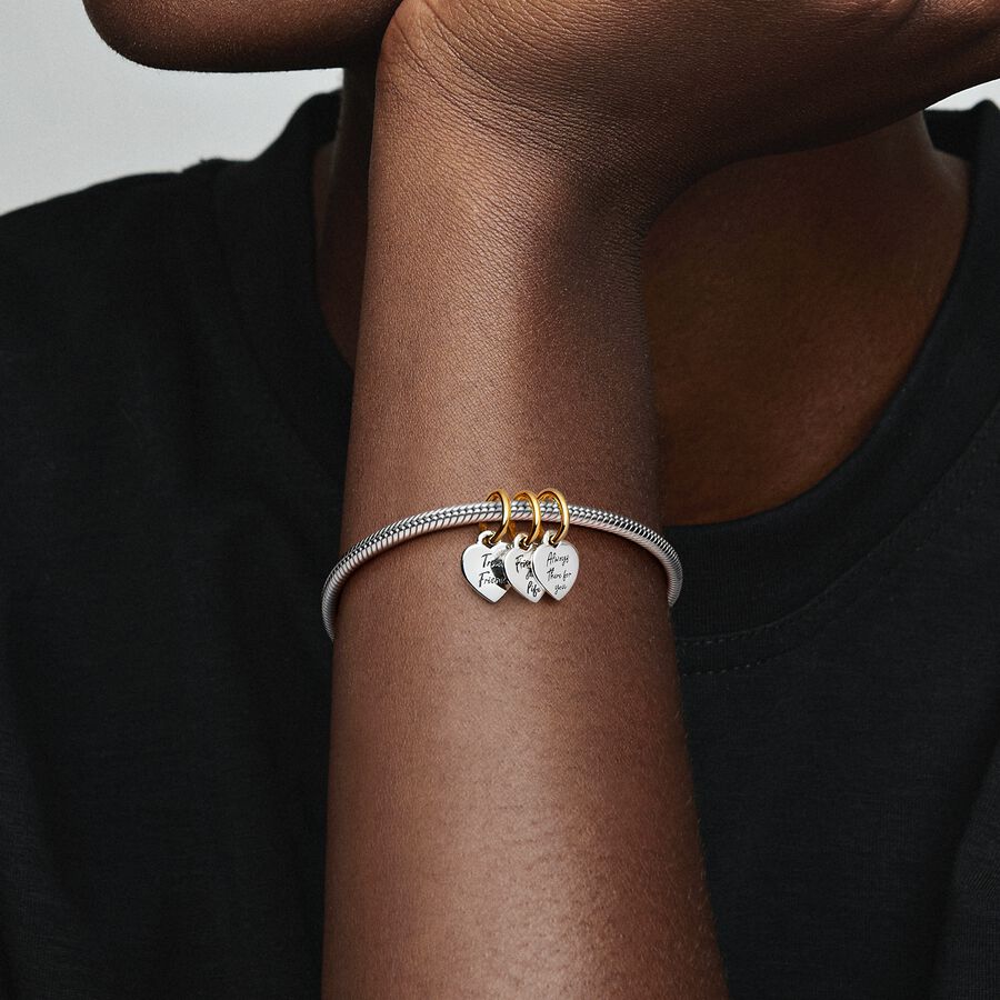 Pandora Two-tone Splittable Friendship Triple Dangle Charm