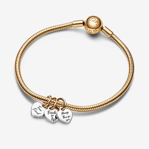 Pandora Two-tone Splittable Friendship Triple Dangle Charm