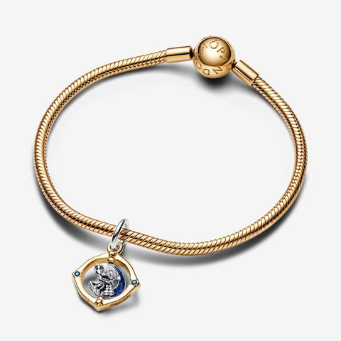 Pandora Disney Mickey Mouse & Minnie Mouse Two-tone Spinning Moon Dangle Charm