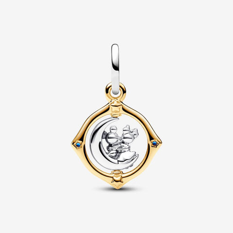 Pandora Disney Mickey Mouse & Minnie Mouse Two-tone Spinning Moon Dangle Charm