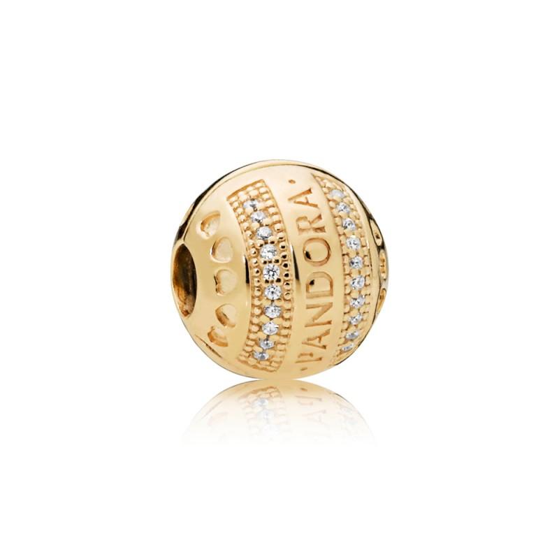 Pandora Logo Round Clip Charm