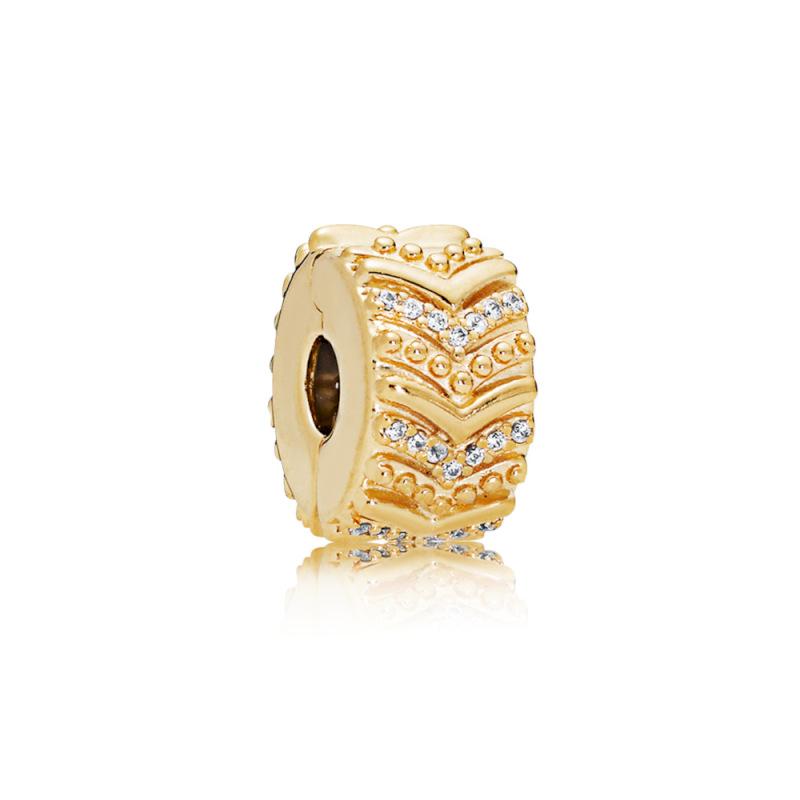 Pandora Sparkling Wishbone Clip Charm