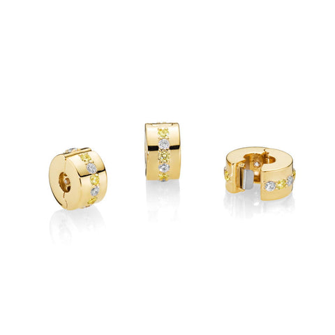 Pandora Yellow Sparkling Row Clip Charm