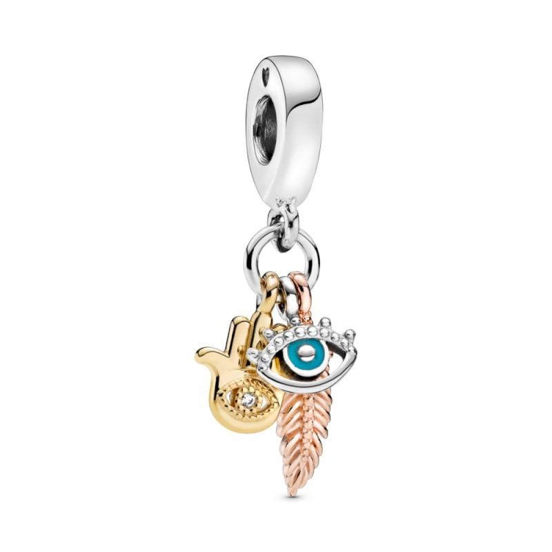 Pandora Eye And Feather Sterling Silver Charm