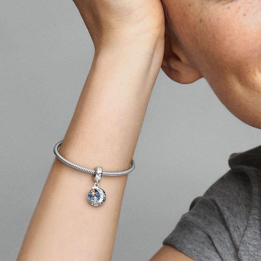 Pandora Santa Claus On The Moon Double Dangle Charm