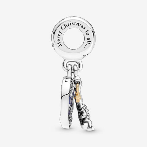 Pandora Santa Claus On The Moon Double Dangle Charm