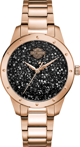 Harley Davidson Bar & Shield Quartz Womens Watch 77L108