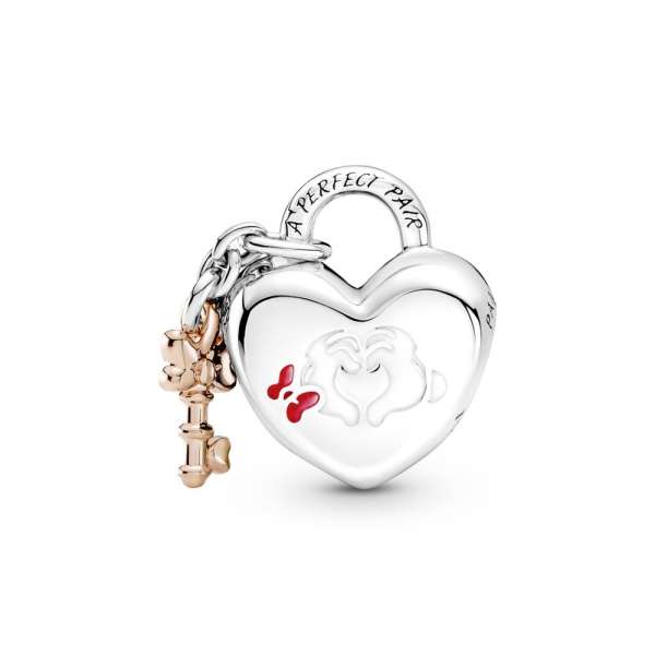 Pandora Disney Mickey Mouse And Minnie Mouse Padlock Charm