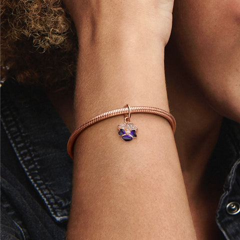 Pandora Deep Purple Pansy Flower Dangle Charm