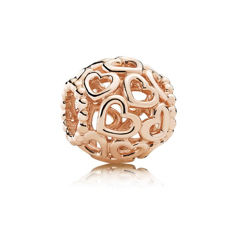 Pandora Charm 14K Rose Gold Plated Open Your Heart