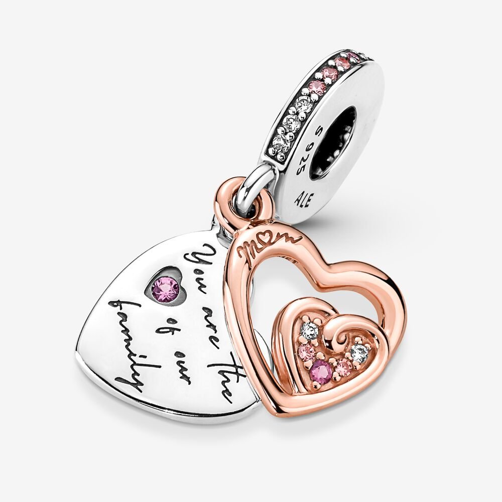 Pandora Entwined Infinite Hearts Double Dangle Charm