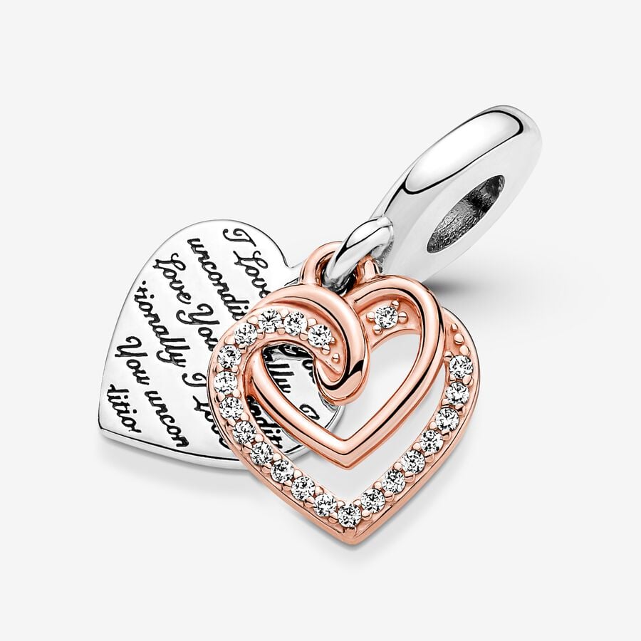 Pandora Entwined Hearts Double Dangle Charm