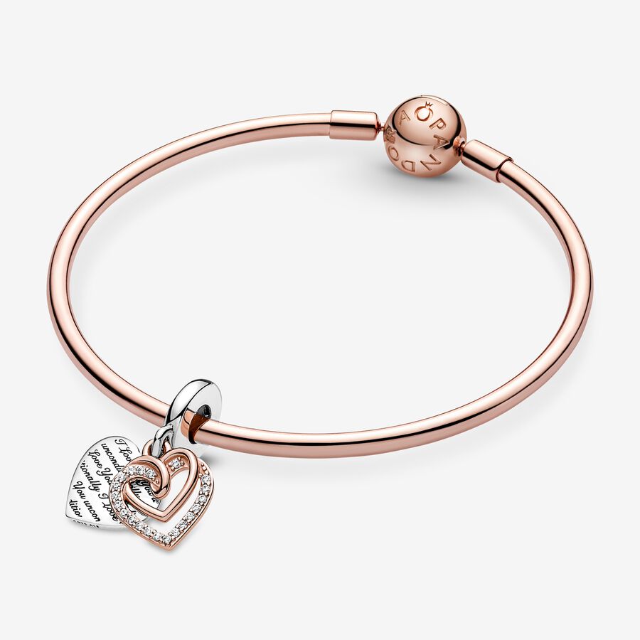 Pandora Entwined Hearts Double Dangle Charm