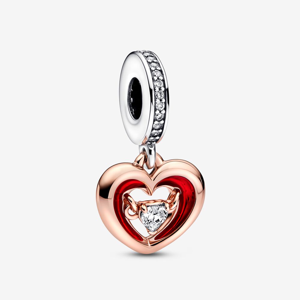 Pandora Two-tone Radiant Heart Dangle Charm