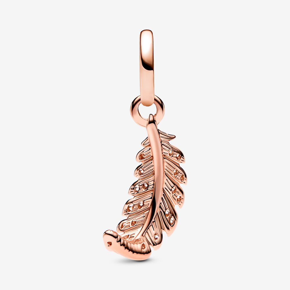 Pandora Floating Curved Feather Dangle Charm