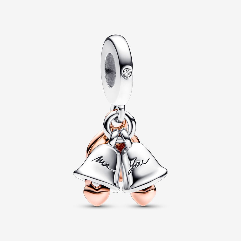 Pandora Two-tone Wedding Bells Double Dangle Charm