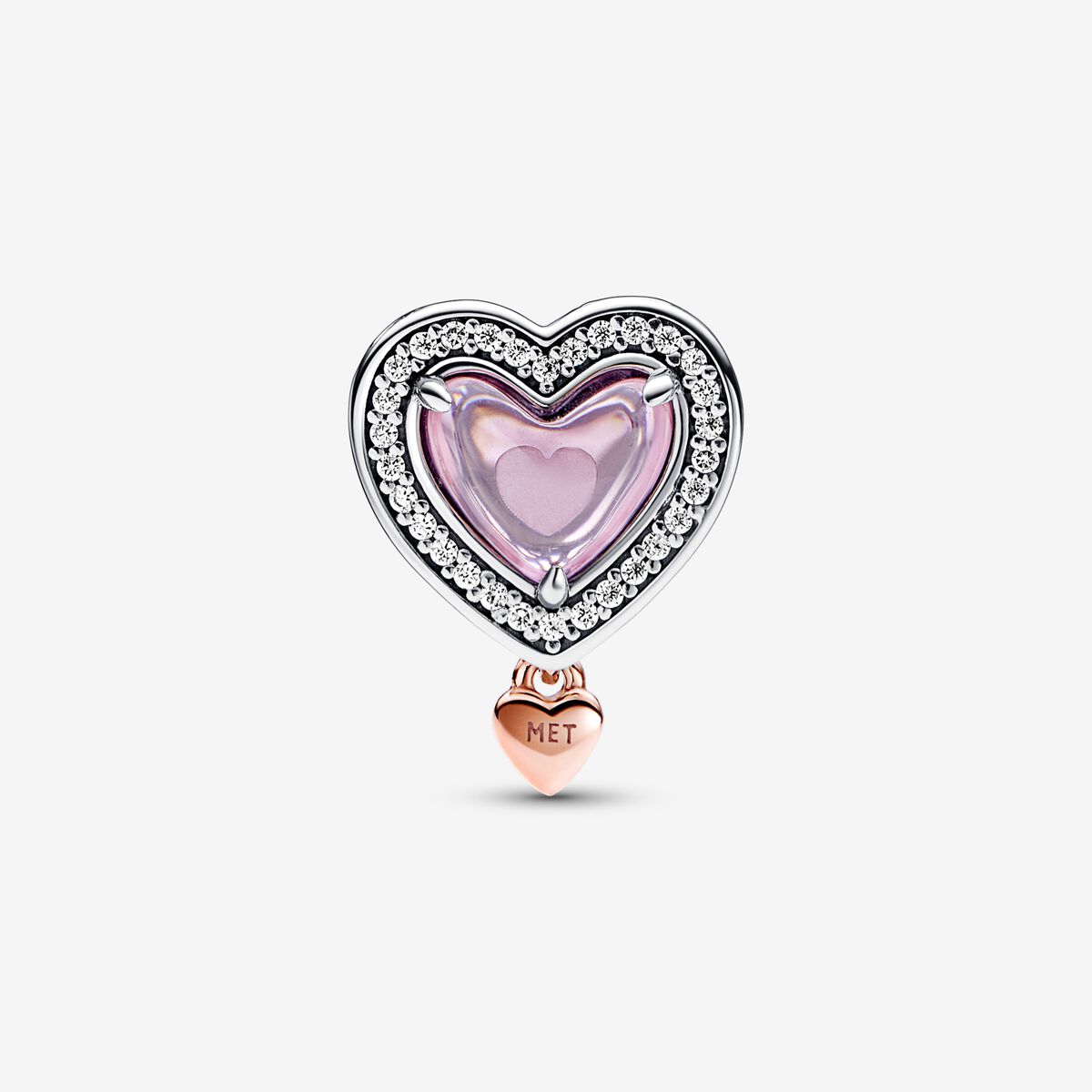 Pandora Two-tone Openwork Mum &amp; Heart Charm
