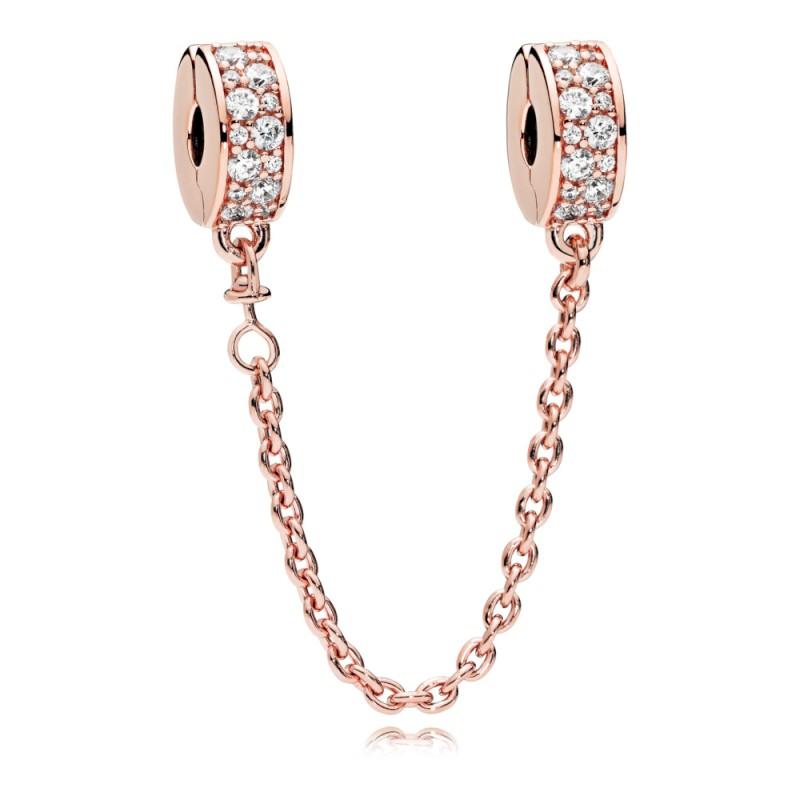 Pandora Safety Chain In Pandora Rose With 56 Bead-Set