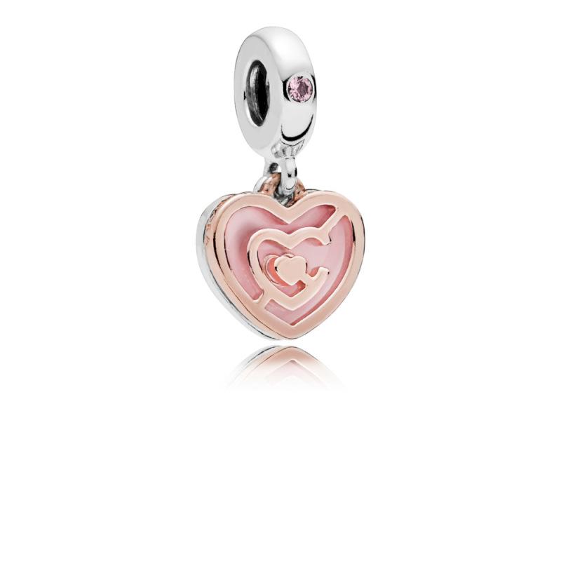 Pandora Labyrinth Heart Pandora Rose And Silver Dangle