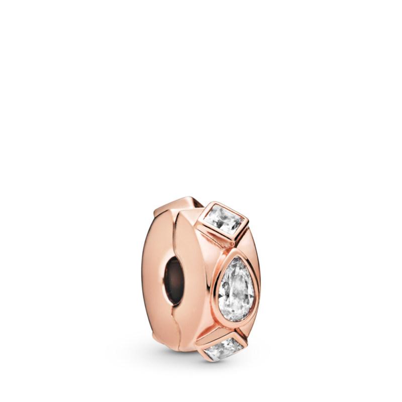 Pandora Rose Clip With Clear Cubic Zirconia And