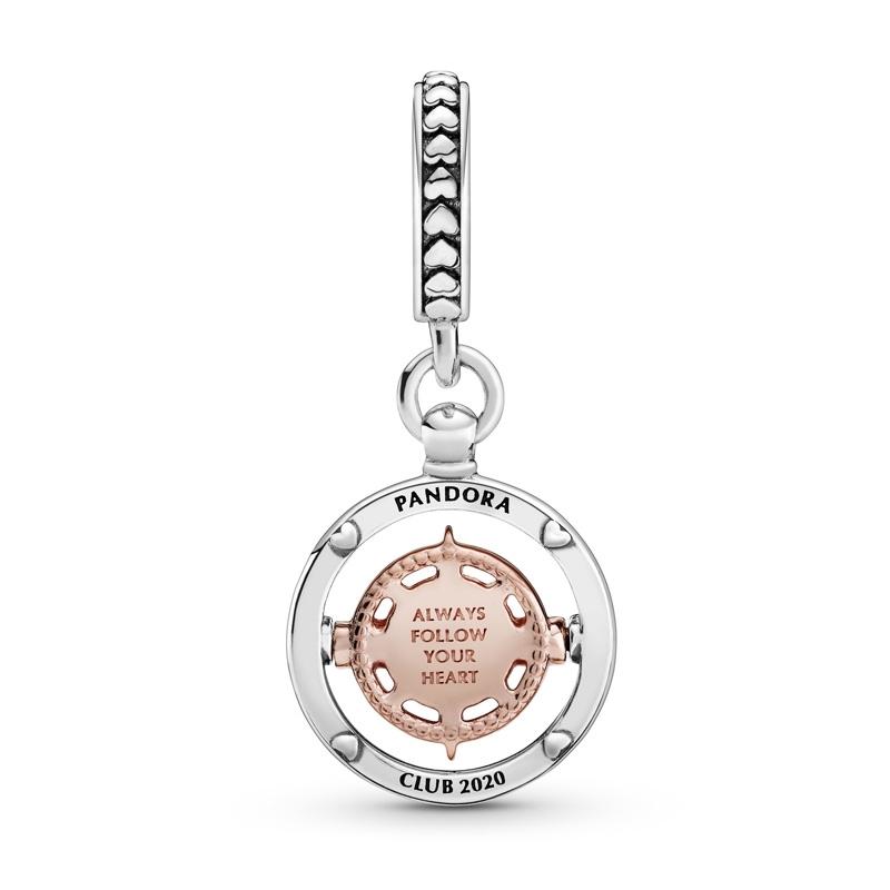 Pandora Club 2020 Compass Rose Gold Dangle Charm