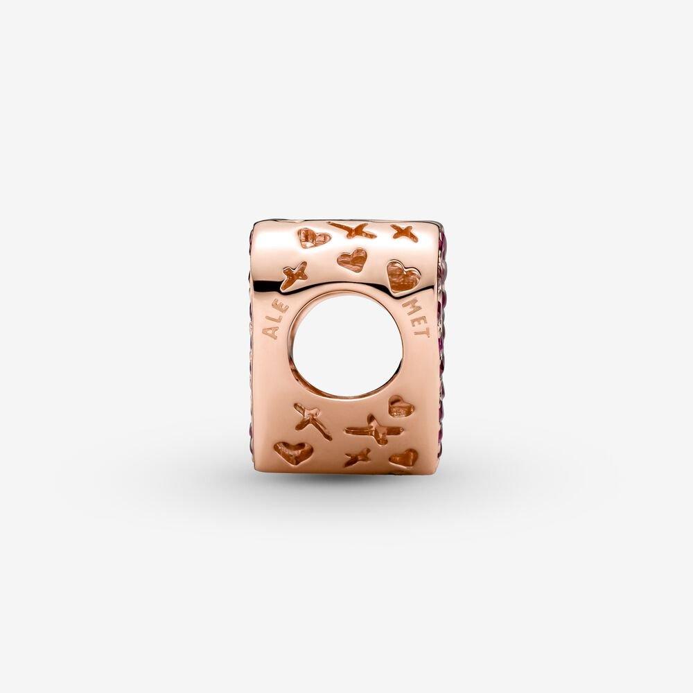 Pandora Sparkling Ruby Red &amp; Pink Freehand Heart Charm