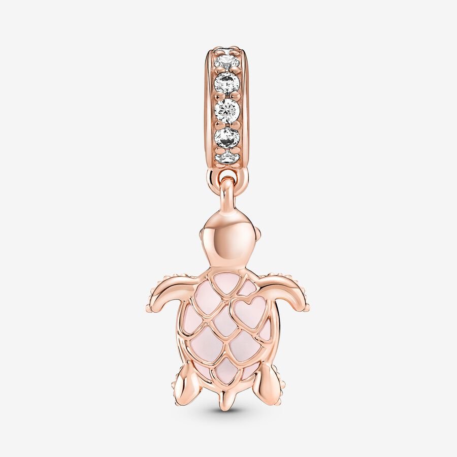 Pandora Murano Glass Pink Sea Turtle Dangle Charm