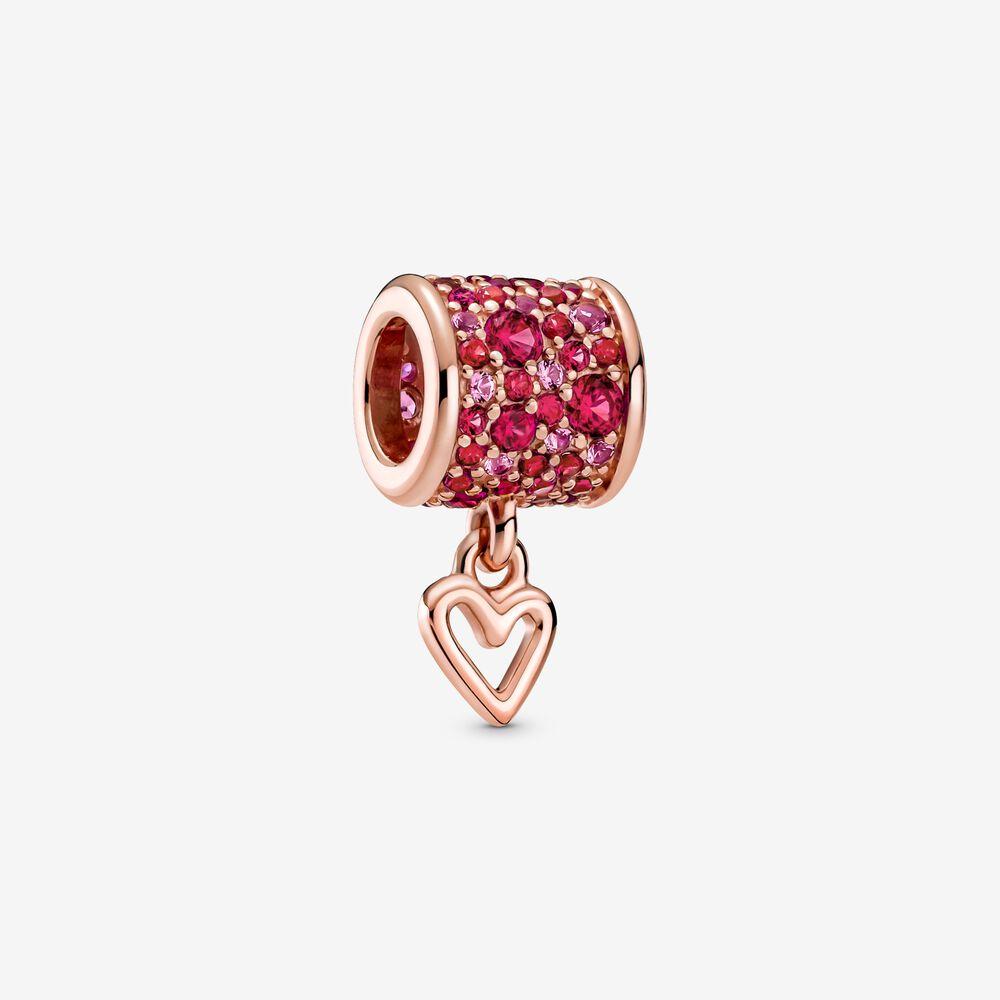 Pandora Pave Freehand Heart Barrel Charm