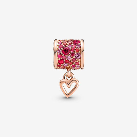Pandora Pave Freehand Heart Barrel Charm