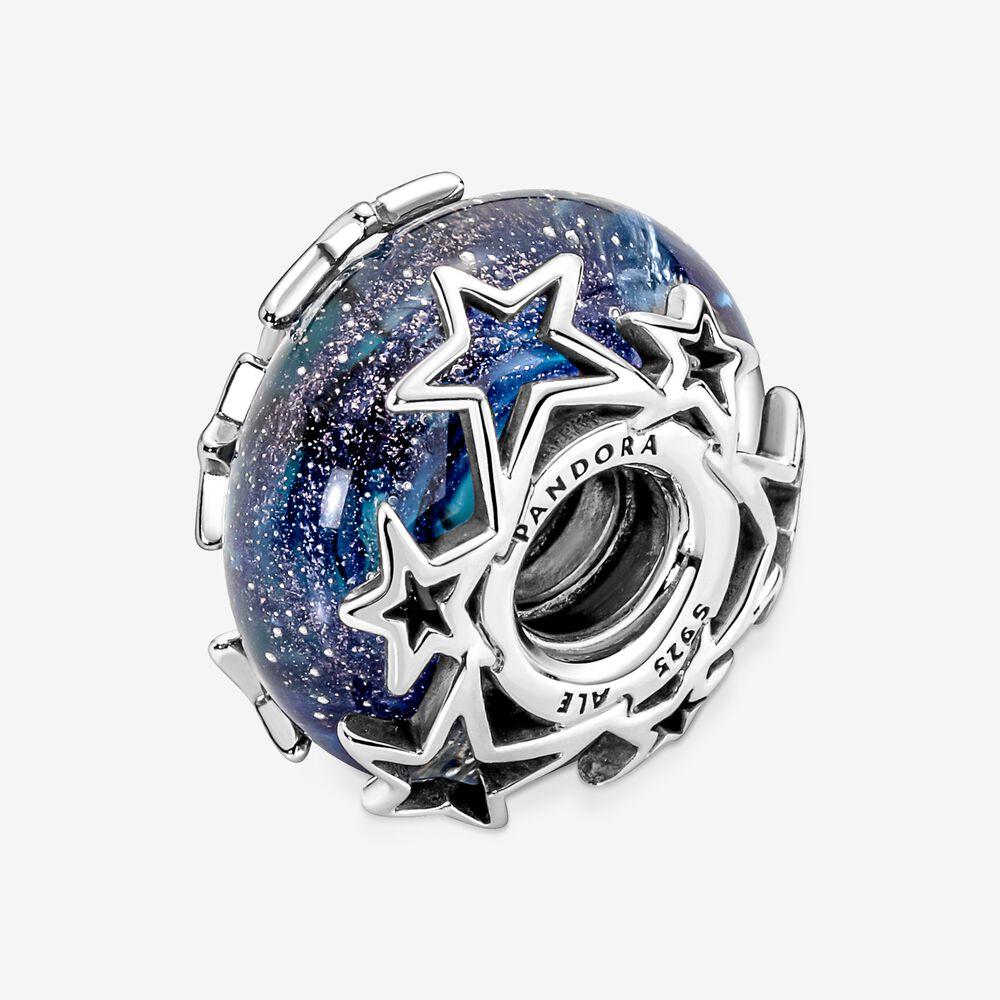 Pandora Galaxy Blue &amp; Star Murano Charm