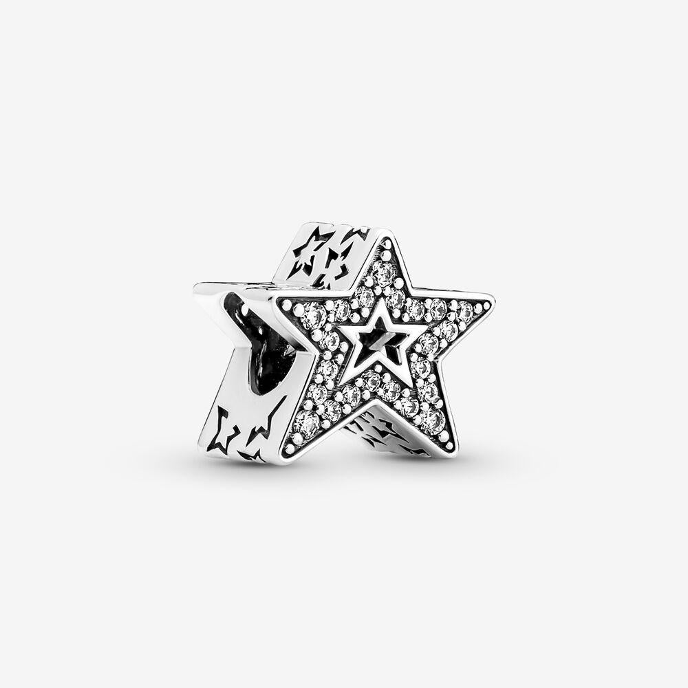 Pandora Sparkling Asymmetric Star Charm