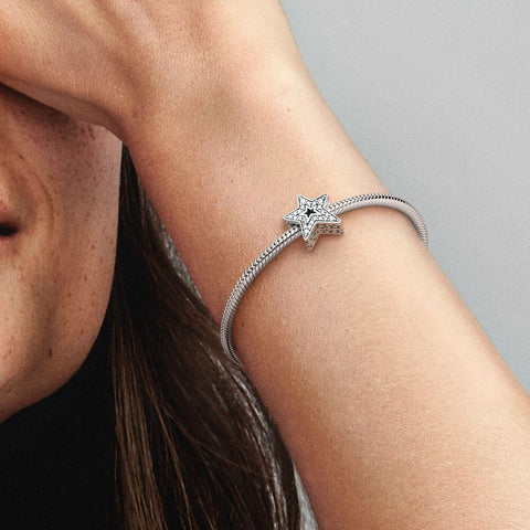 Pandora Sparkling Asymmetric Star Charm