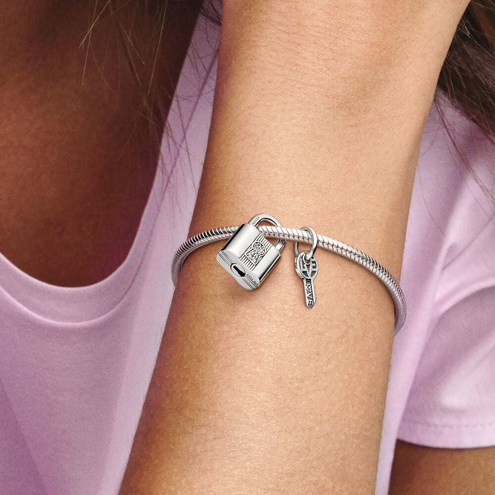 アクセサリー Padlock and Key Dangle Charm Pandora Padlock and Key Dangle Charm - Stylessence Fine