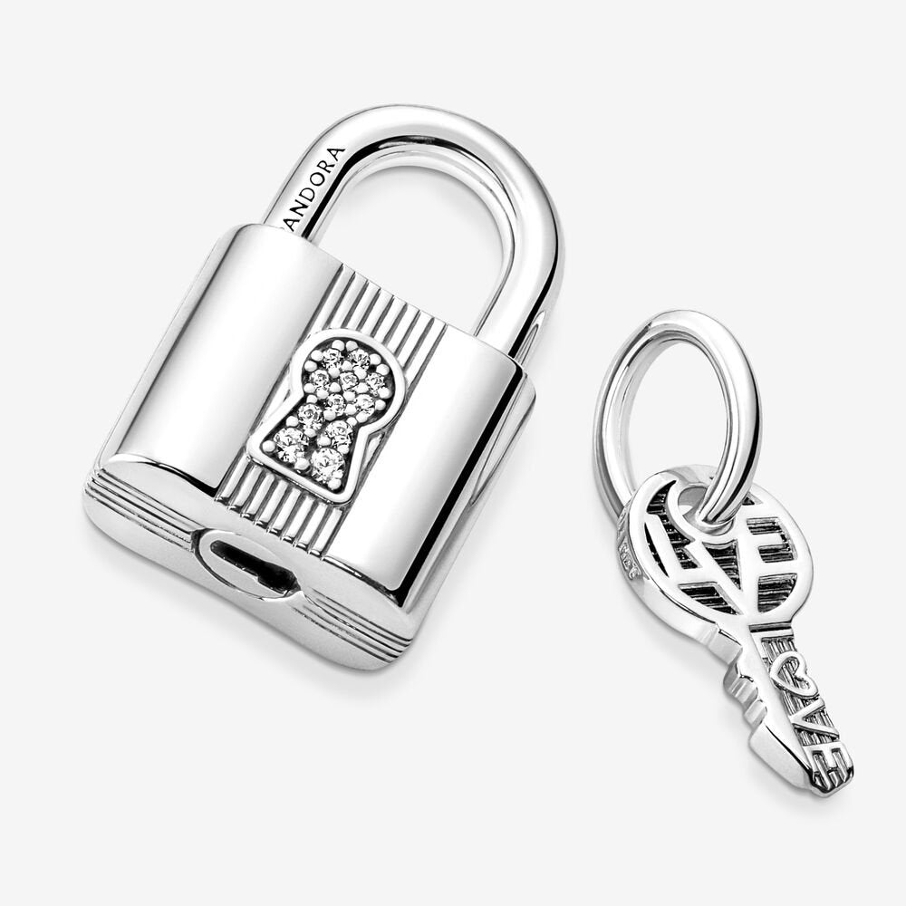 アクセサリー Padlock and Key Dangle Charm Pandora Padlock and Key Dangle Charm - Stylessence Fine