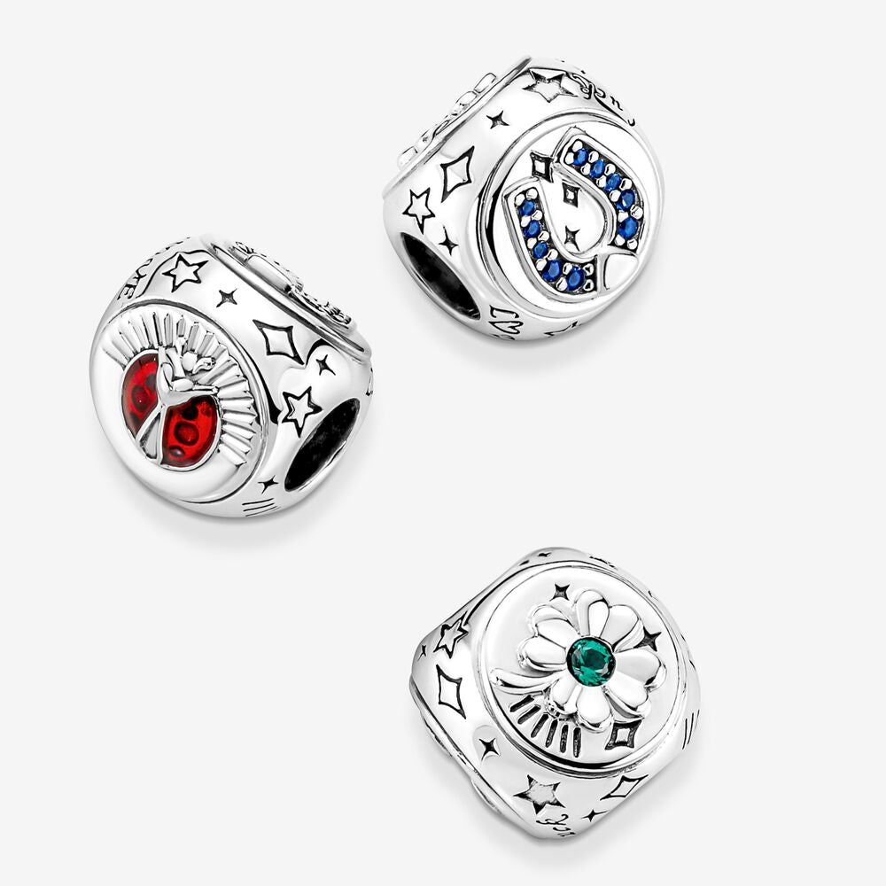 Pandora Clover, Horseshoe &amp; Ladybird Three-sided Charm