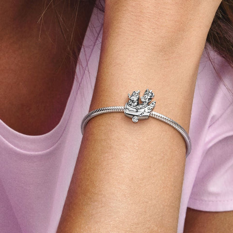 Pandora Disney Mickey and Minnie Flying With The Plane Charm