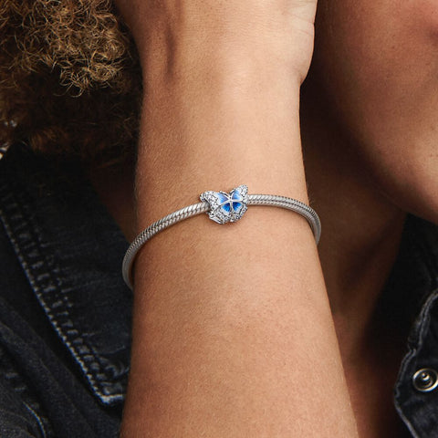 Pandora Blue Butterfly Sparkling Charm