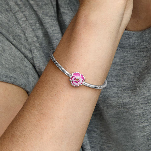 Pandora Pink Pansy Flower Charm
