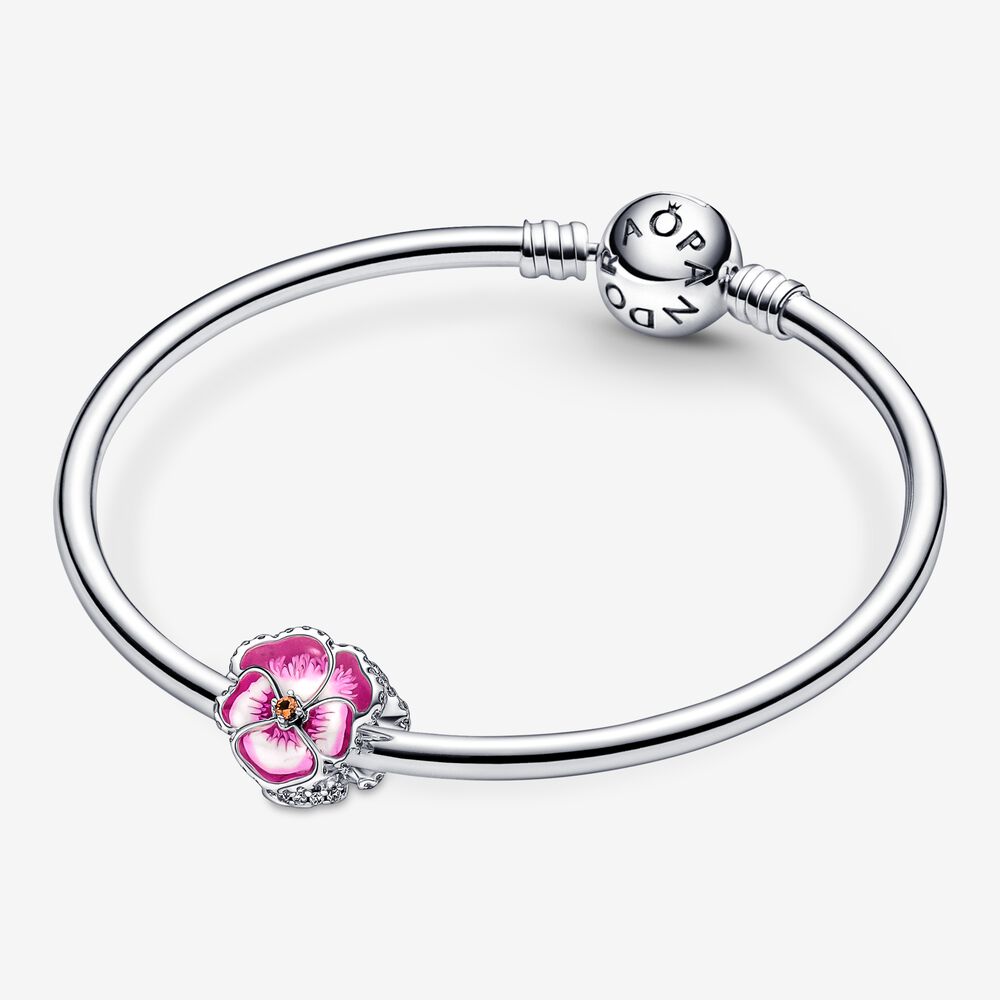 Pandora Pink Pansy Flower Charm