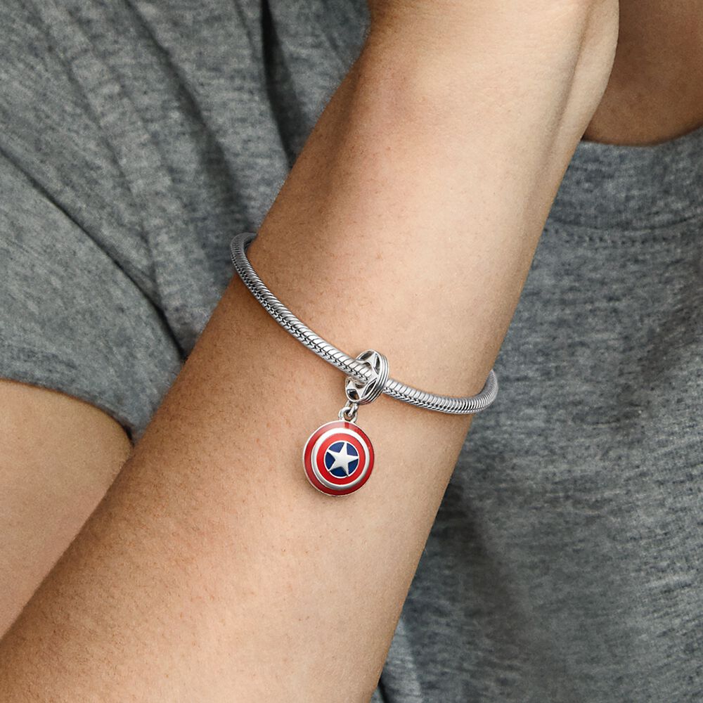 Pandora Marvel The Avengers Captain America Shield Dangle Charm