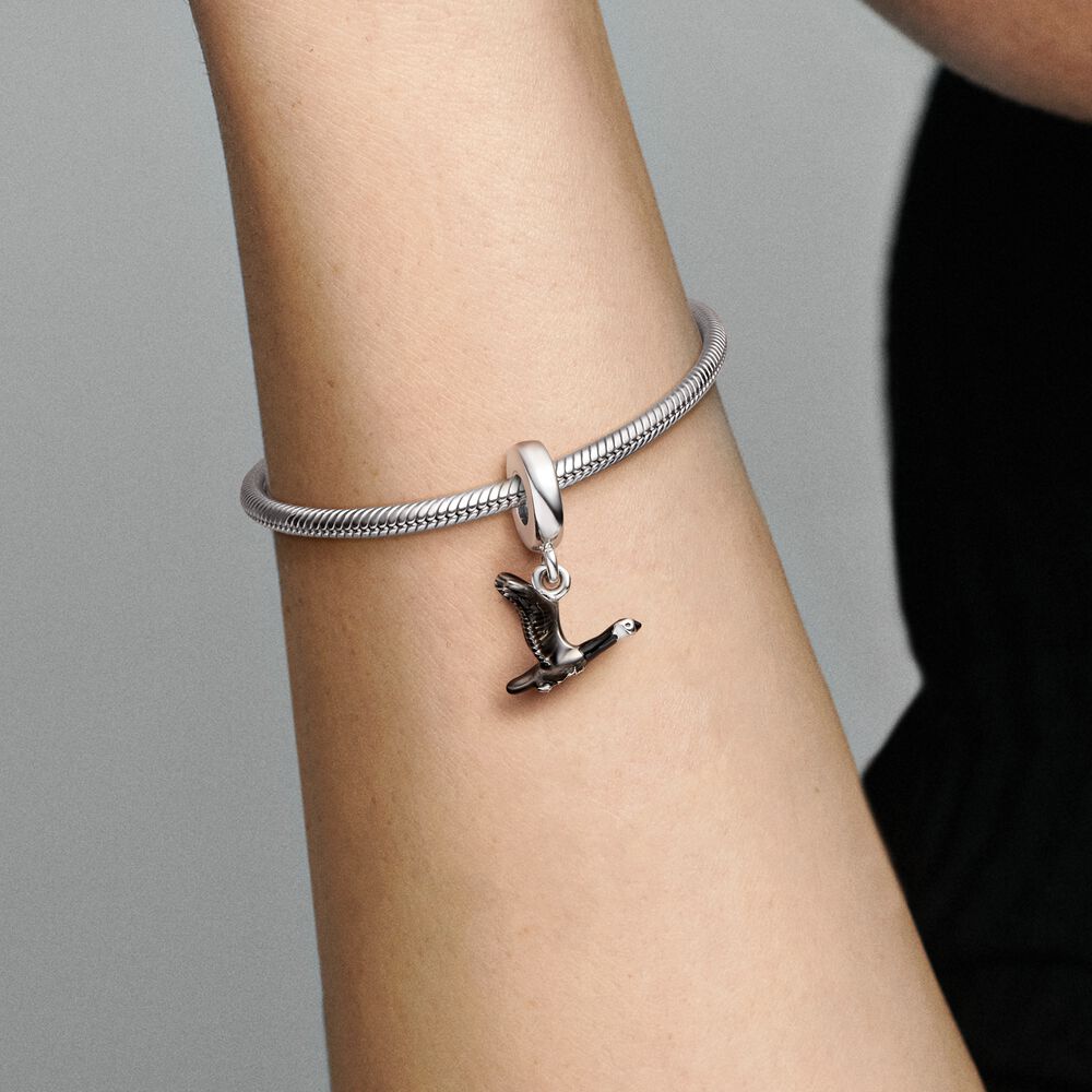 Pandora Canadian Goose &amp; Maple Leaf Dangle Charm